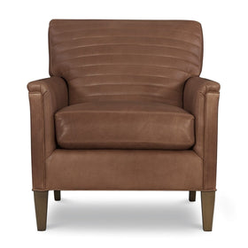 Channeled Leather Club Chair - Hamptons Furniture, Gifts, Modern & Traditional