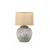 Rustic Vase Table Lamp with Burlap shade