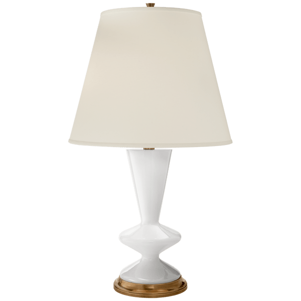 Brass and White Glass Table Lamp - Hamptons Furniture, Gifts, Modern & Traditional