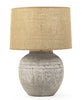 Rustic Vase Table Lamp with Burlap shade