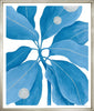 Embellished Blue Tropical Leaves in Silver Frame - Hamptons Furniture, Gifts, Modern & Traditional