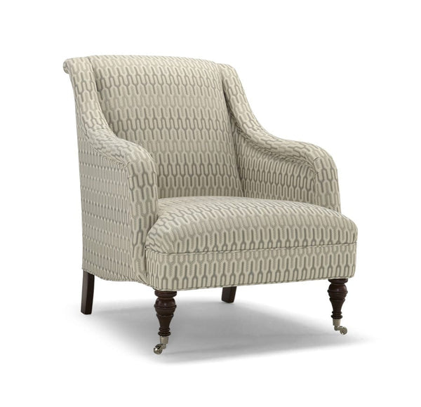 Upholstered Arm Chair on Casters - Hamptons Furniture, Gifts, Modern & Traditional