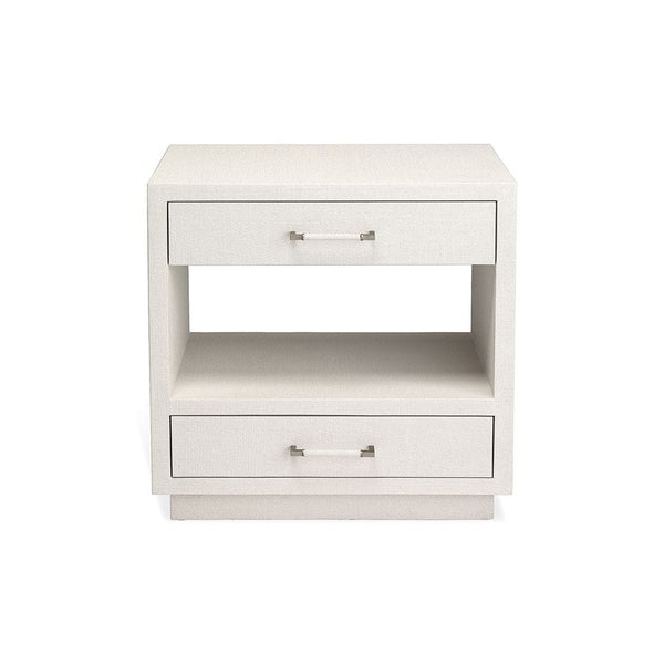 Faux Linen Covered Bedside Table or Nightstand in 3 colors