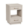Faux Linen Covered Bedside Table or Nightstand in 3 colors
