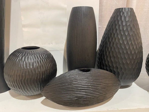 Textured Mango Wood Vases - 4 styles