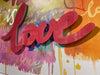 Colorful All You Need is Love Print on Metallic Plexi
