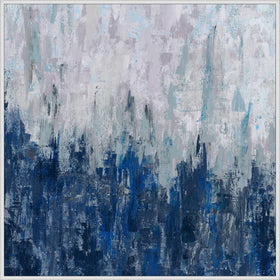 Abstract Blue Textured Prints on Canvas - Hamptons Furniture, Gifts, Modern & Traditional