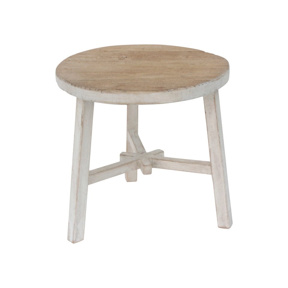 Round Reclaimed Wooden Side Table 20 x 20 x 20 – English Country Home