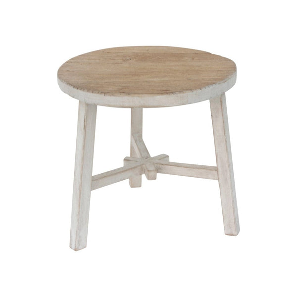 Round Reclaimed Wooden Side Table 20 x 20 x 20